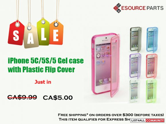 iPhone 5C/5S/5 Genuine Gel case with Plastic Flip Cover