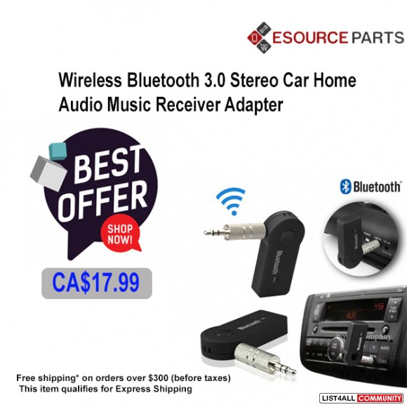 Wireless Bluetooth 3.0 Stereo Car Audio Music Receiver Adapter