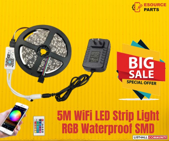 5M WiFi LED Strip Light RGB Waterproof SMD with Flexible Ribbon