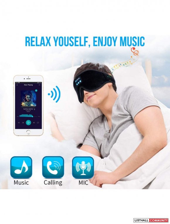 Smart Sleep Mask with Bluetooth Headphones