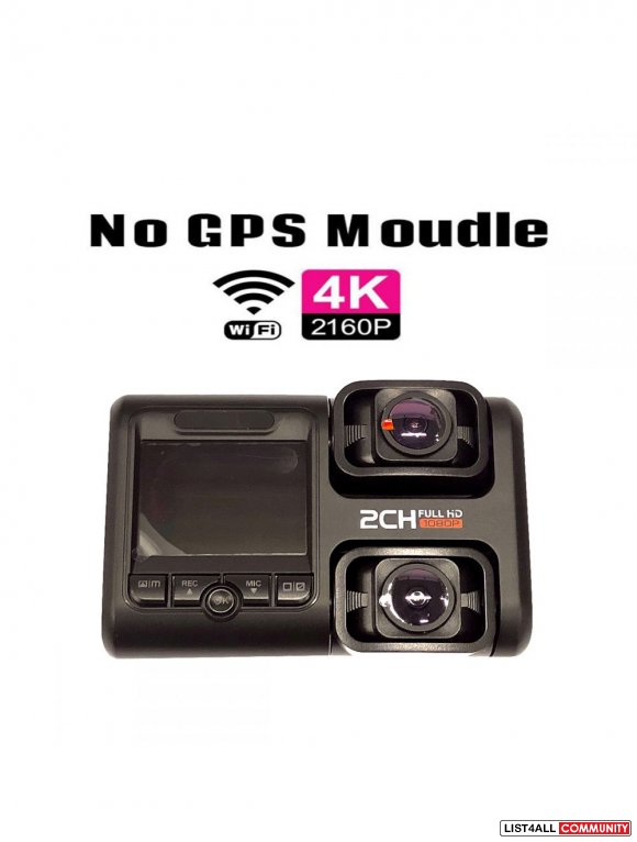 Night Vision 4K Dual Dash Cam Recorder