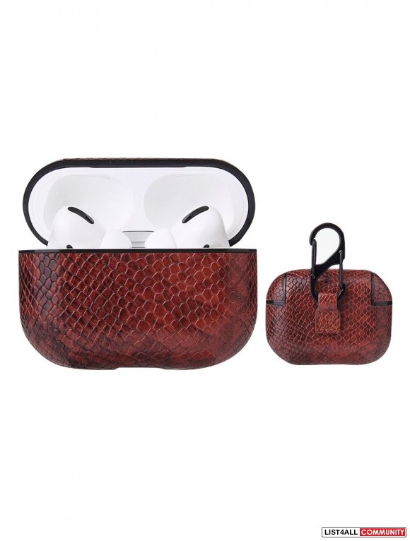 Airpods Snake Skin Brown Case Cover