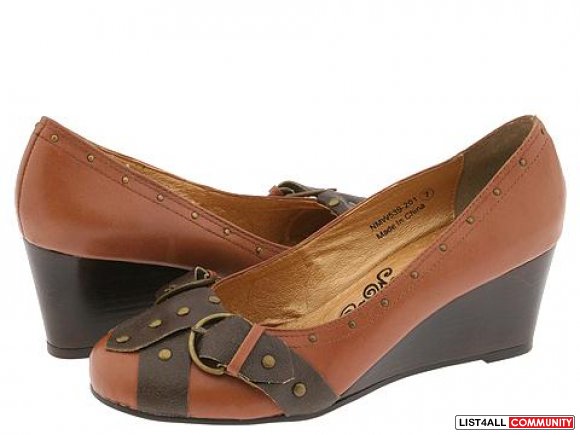 Naughty Monkey "Stamp" Buckle Wedges (Size 8)