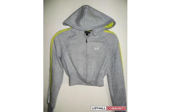 NEW   WITH TAG BEBE SPORT CROPPED HOODIE 100 % Aut