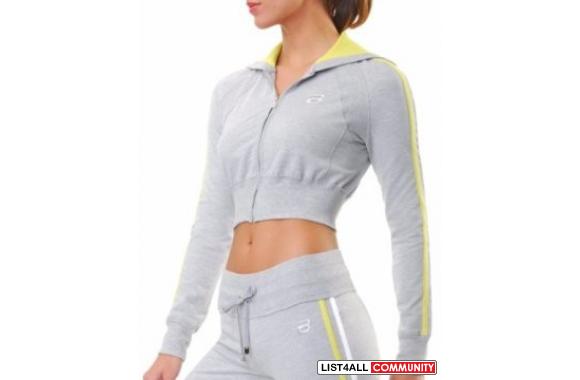 NEW   WITH TAG BEBE SPORT CROPPED HOODIE 100 % Aut