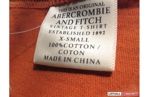 NEW   WITHOUT TAG ABERCROMBIE T-SHIRT Dark Orange&