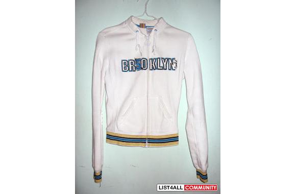 TRIPLE FIVE SOUL ZIPUP 100 % AuthenticZip-frontWhi