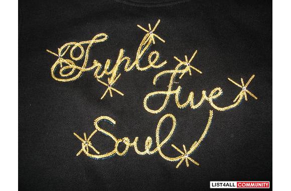 TRIPLE FIVE SOUL ZIPUP 100 % AuthenticZip-frontBla