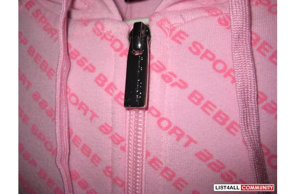 NEW   WITH TAG BEBE SPORT HOODIEPinkLogo Short Sle