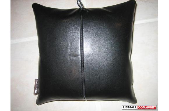 Black Candy Striped Cushion LEATHER Wall Clock BRA