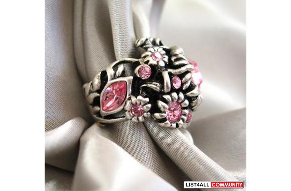 New Dyrberg/Kern  PASSIO  ring pink with Swarovski