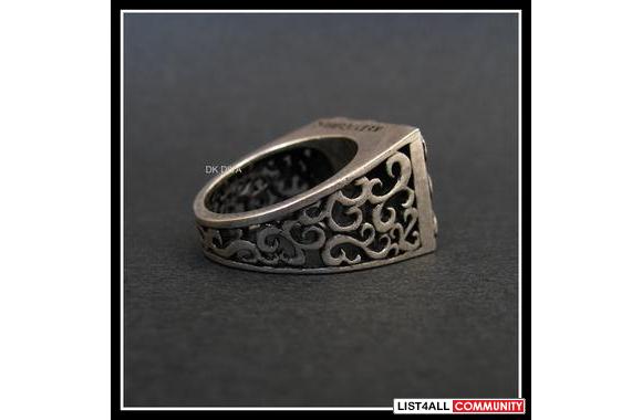 New Dyrberg/Kern  BLEUZ  ring with blue Swarovski 