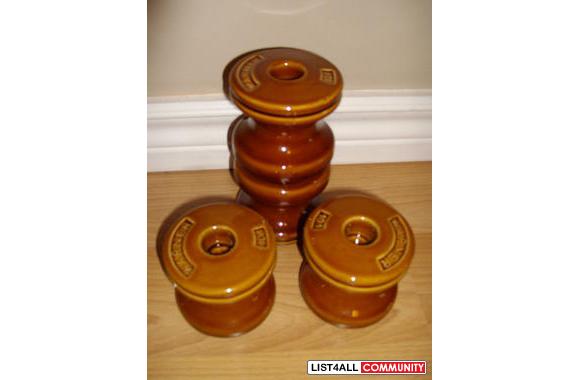 Insulator candle holders - set of three