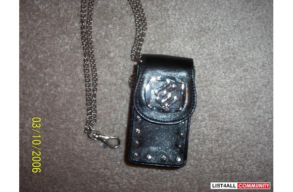 black  ROCAWEAR  cell phone case..with chain and s