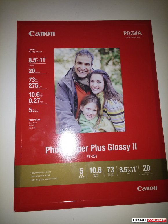 1 Pack Canon Glossy Photo Paper 8.5"x11"