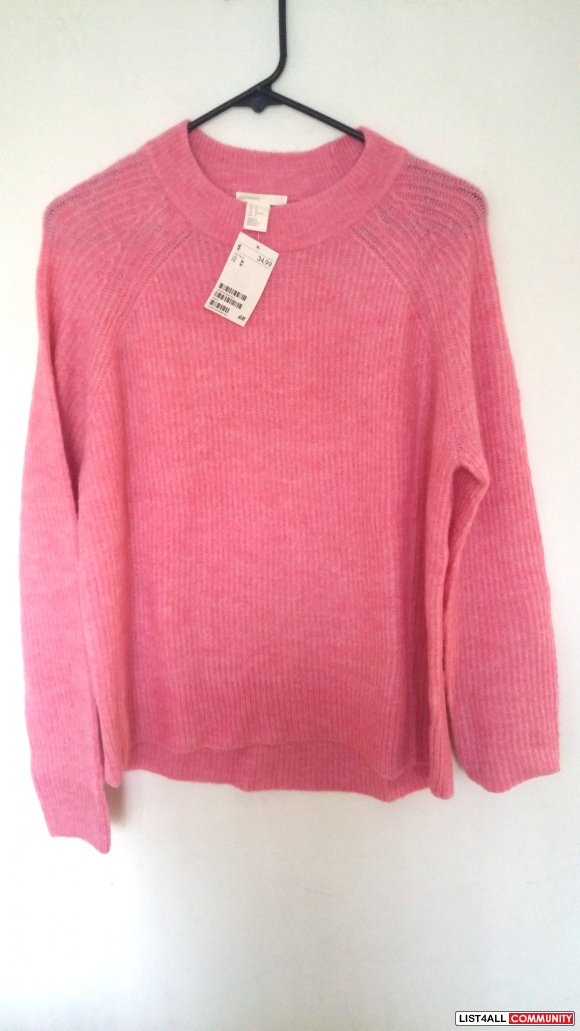 nwt Pink H&M Knit Sweater M