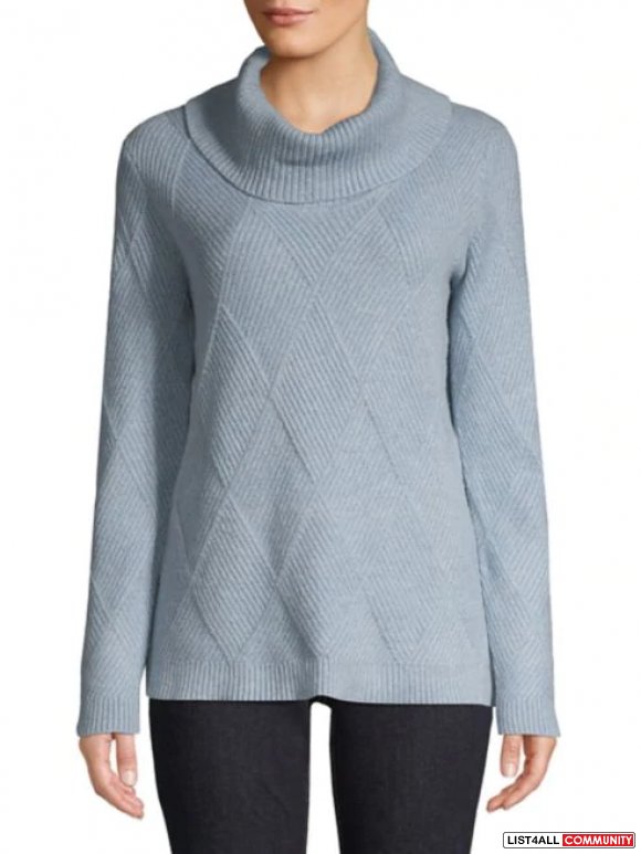 Calvin Klein Turtleneck Cotton Knit Sweater blue L