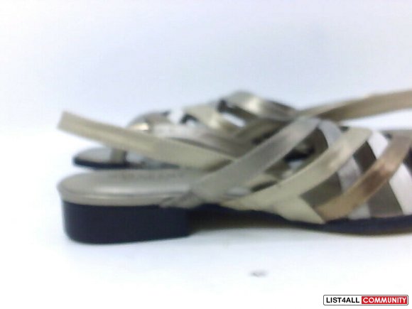 Mark Lemp Classics Calypso Leather Sandals Metallic 10