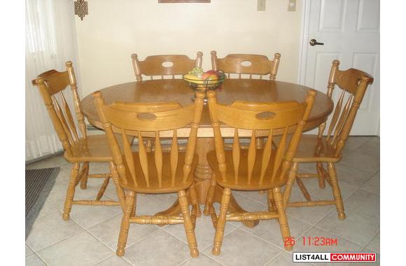 7 PIECE TRADITIONAL  solid oak  dining room Or KIT