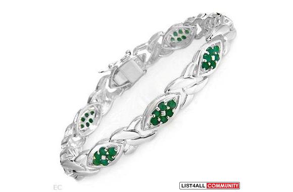 Elegant Bracelet With 2.35ctw Genuine Emeralds Cra