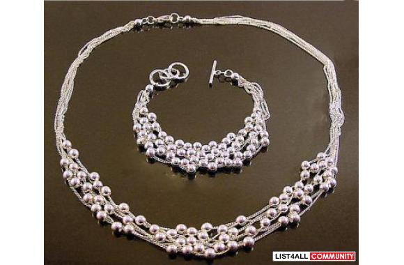 Two Piece Set Multi Chain Grape Neckless and Brace