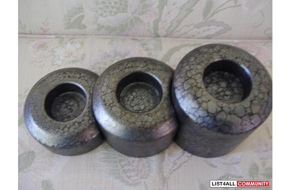 Partylite candle holdersThree stepping stones teal
