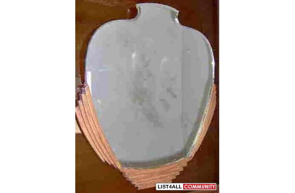 Handsome wood-framed Art Deco mirror measures appr