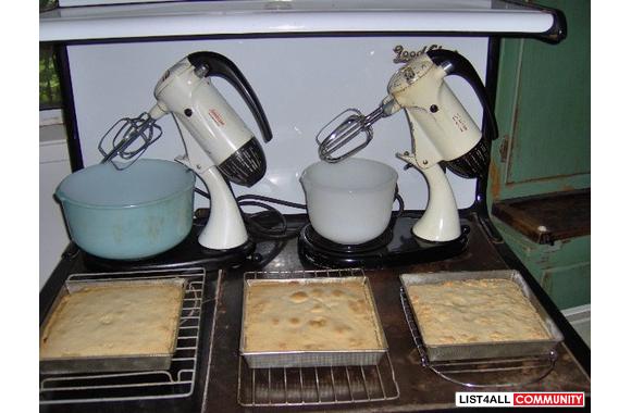 Very cool vintage Sunbeam Mixmasters. $49.00 each.