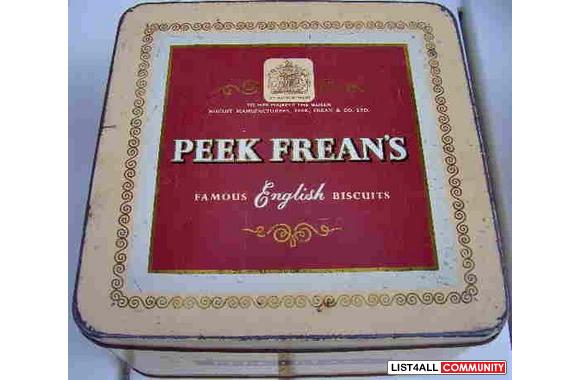Vintage collectible storage tins. Peak Freans-$8.0