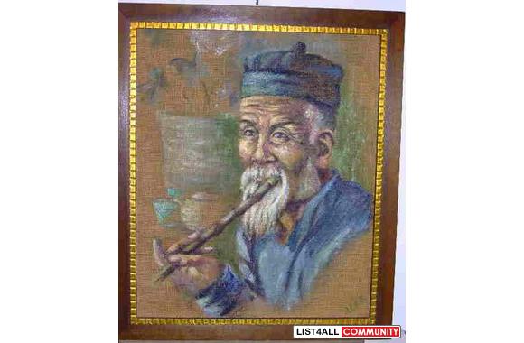 Oil painting by Nina measures 27.5" x 23.5&qu