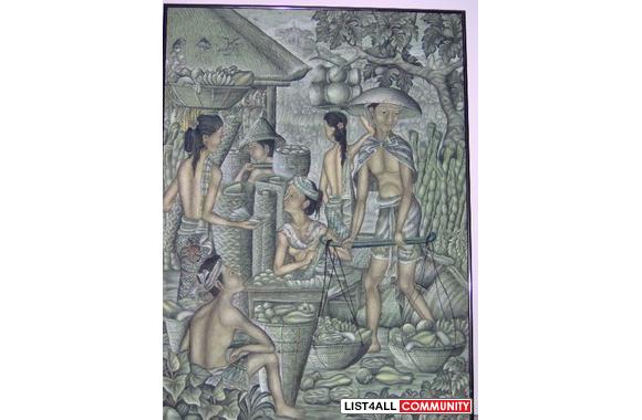 Indonesian Market Scene poster size 36" x 27&