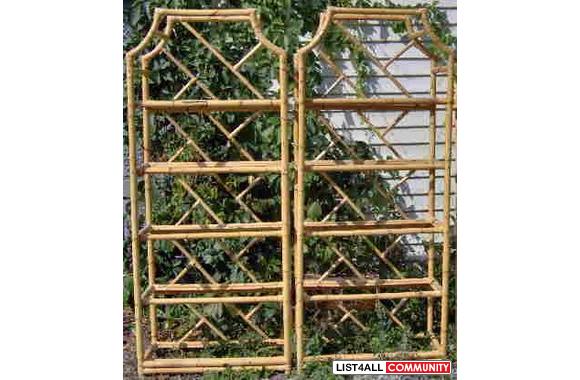 2 Elegant Rattan Etegeres with 5 glass shelves&nbs