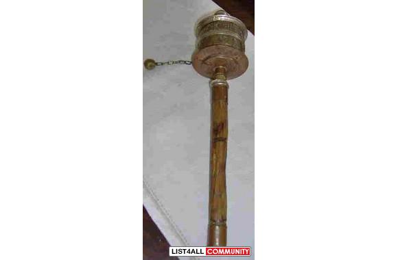 Tibetan Buddhist prayer wheel comes complete with 