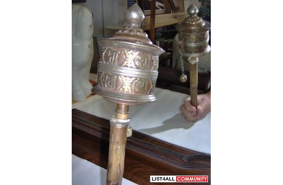 Tibetan Buddhist prayer wheel comes complete with 