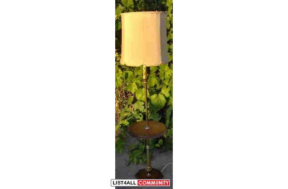 Vintage wood/brass floor lamp-$129.00. Vintage cop