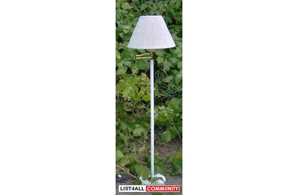 Vintage wood/brass floor lamp-$129.00. Vintage cop