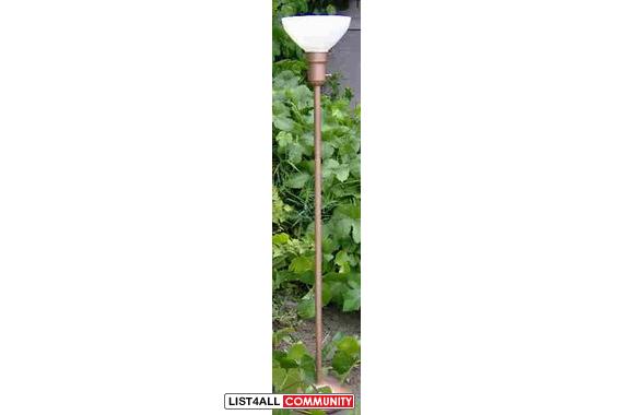 Vintage wood/brass floor lamp-$129.00. Vintage cop