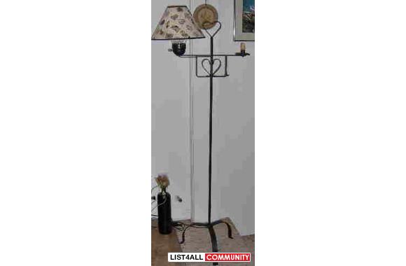 Vintage wood/brass floor lamp-$129.00. Vintage cop