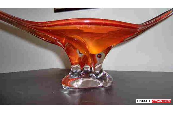 Simply stunning art glass pieces-Flame coloured di