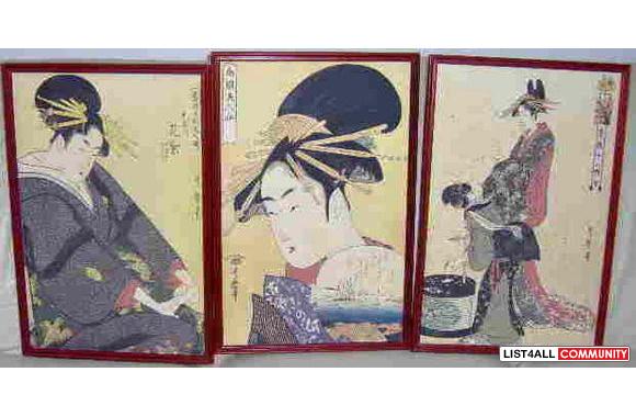 Set of 6 framed prints. 13"x19.5" frames