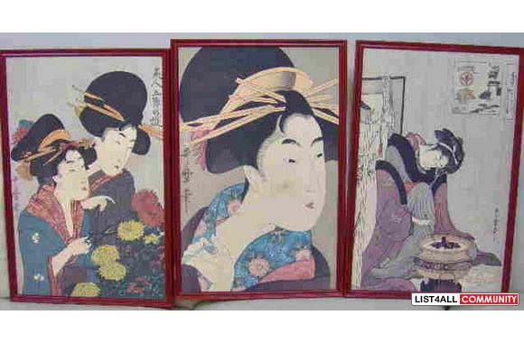 Set of 6 framed prints. 13"x19.5" frames