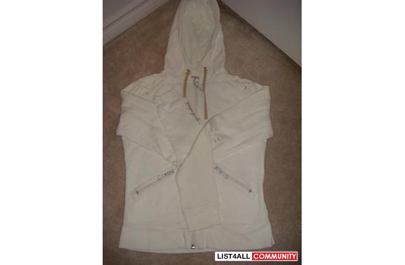 P ROPAGANDA ZIP-UP HOODIE- size XS- small light do