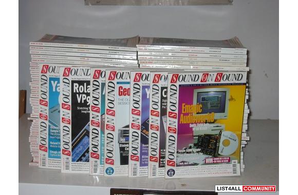 SOUND ON SOUND -&nbsp;92 magazines $40 for lot1996
