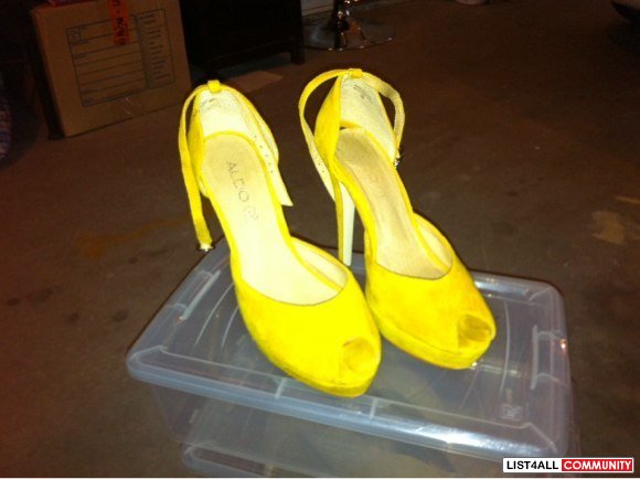 Yellow summer heels