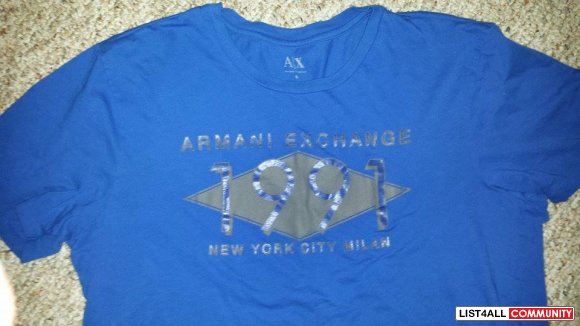 Men's Blue Armani Exchange Short Sleeve T-Shirt