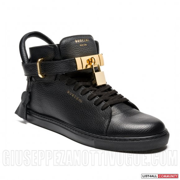 Buscemi Men's 100MM High Top Padlock Sneakers Black