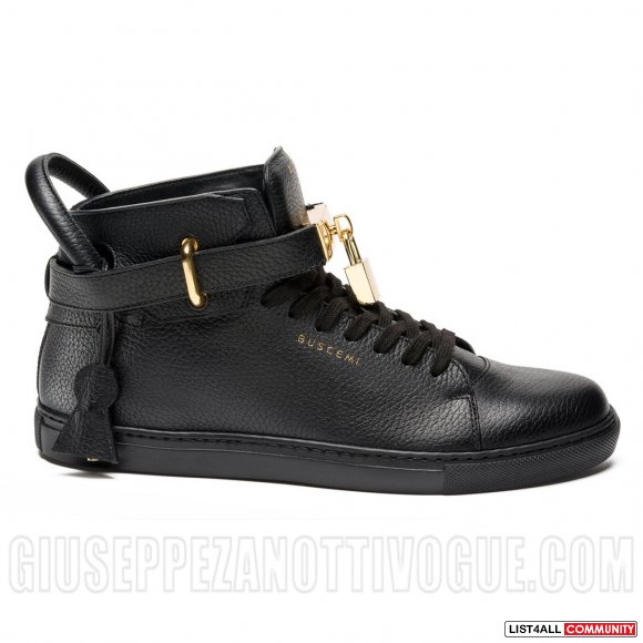 Buscemi Men's 100MM High Top Padlock Sneakers Black