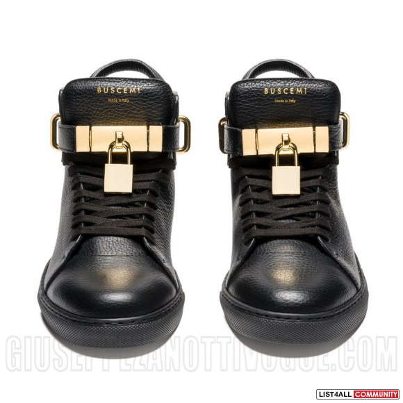 Buscemi Men's 100MM High Top Padlock Sneakers Black