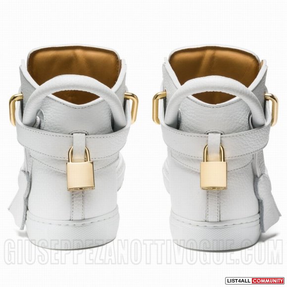 Buscemi Women's 100MM High Top Padlock Sneakers White