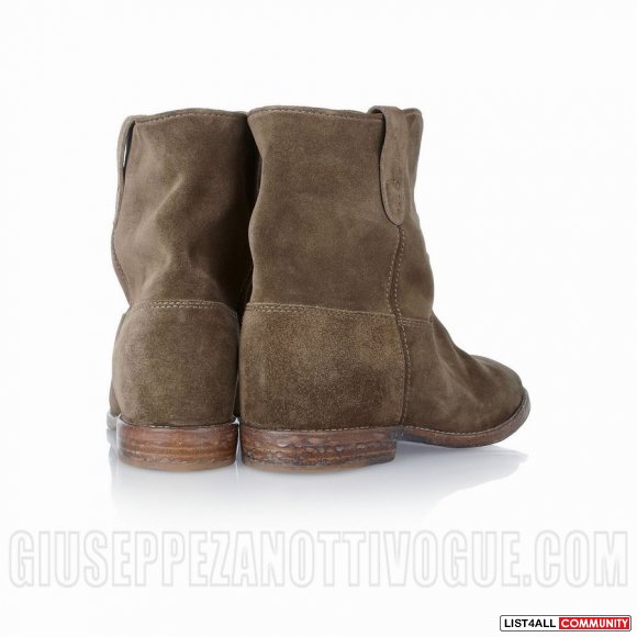 Isabel Marant Crisi Suede Concealed Wedge Biker Boots Burnished bronze